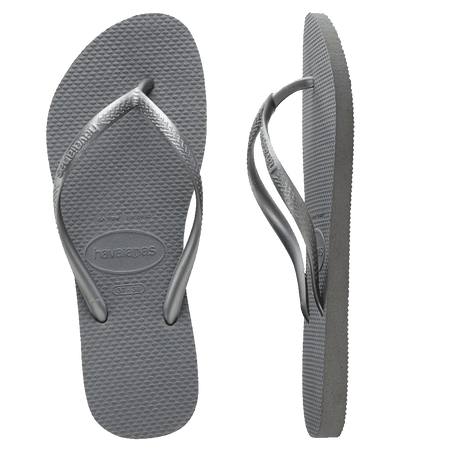 Havaianas Slim Metallic Thongs - Steel Grey