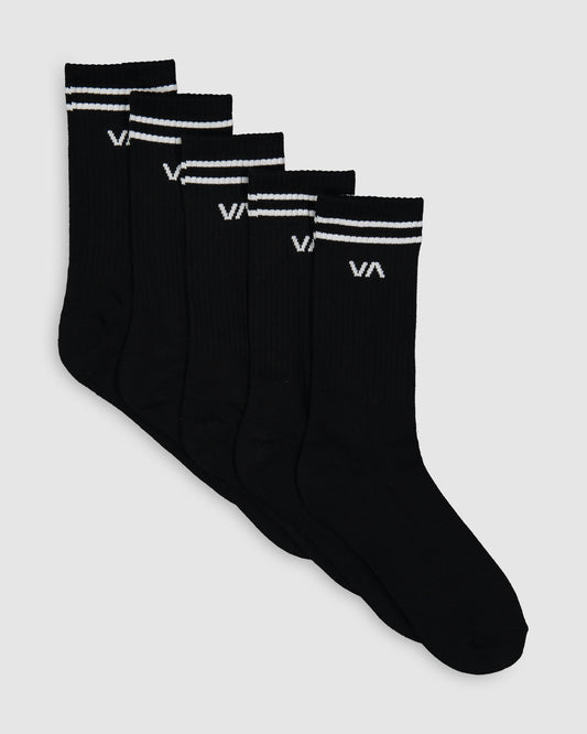RVCA Union Sock III 5 Pack - Black