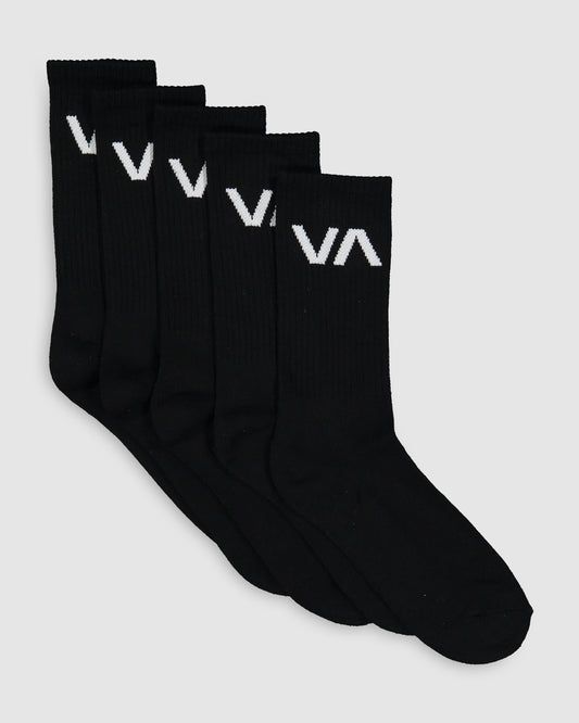 RVCA Sport Sock 5 Pack - Black